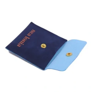 Custom Jewelry Pouch Small Leather Snap Closure Bag with Logo